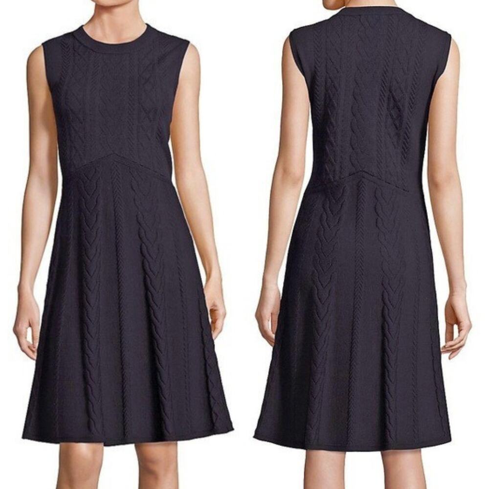 Tory Burch Palais Merino Wool Sweater Dress Cable Knit Party Cocktail Office XS